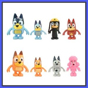 Bluey & Bingo Family, Friends Cartoon Character Figurines Set